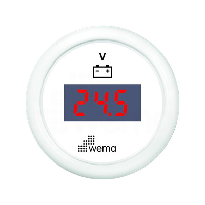 Cyfrowy wskaźnik napięcia 8-32 V 52 mm biały Wema