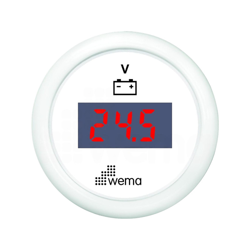 Cyfrowy wskaźnik napięcia 8-32 V 52 mm biały Wema