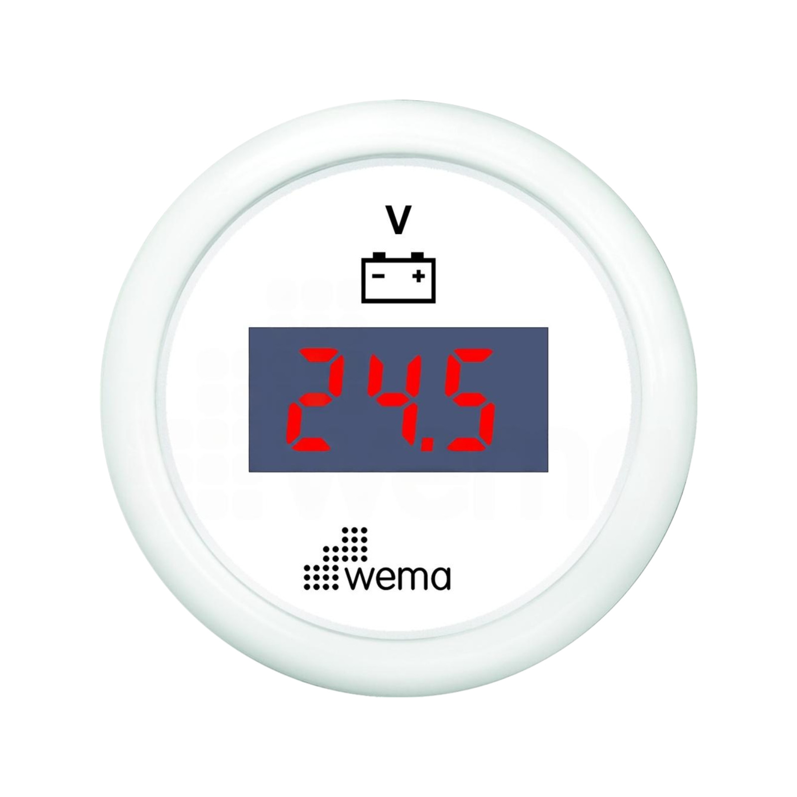 Cyfrowy wskaźnik napięcia 8-32 V 52 mm biały Wema