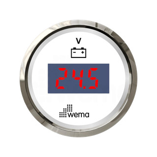 Cyfrowy wskaźnik napięcia 8-32 V 52 mm srebrno-biały Wema