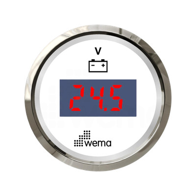 Cyfrowy wskaźnik napięcia 8-32 V 52 mm srebrno-biały Wema