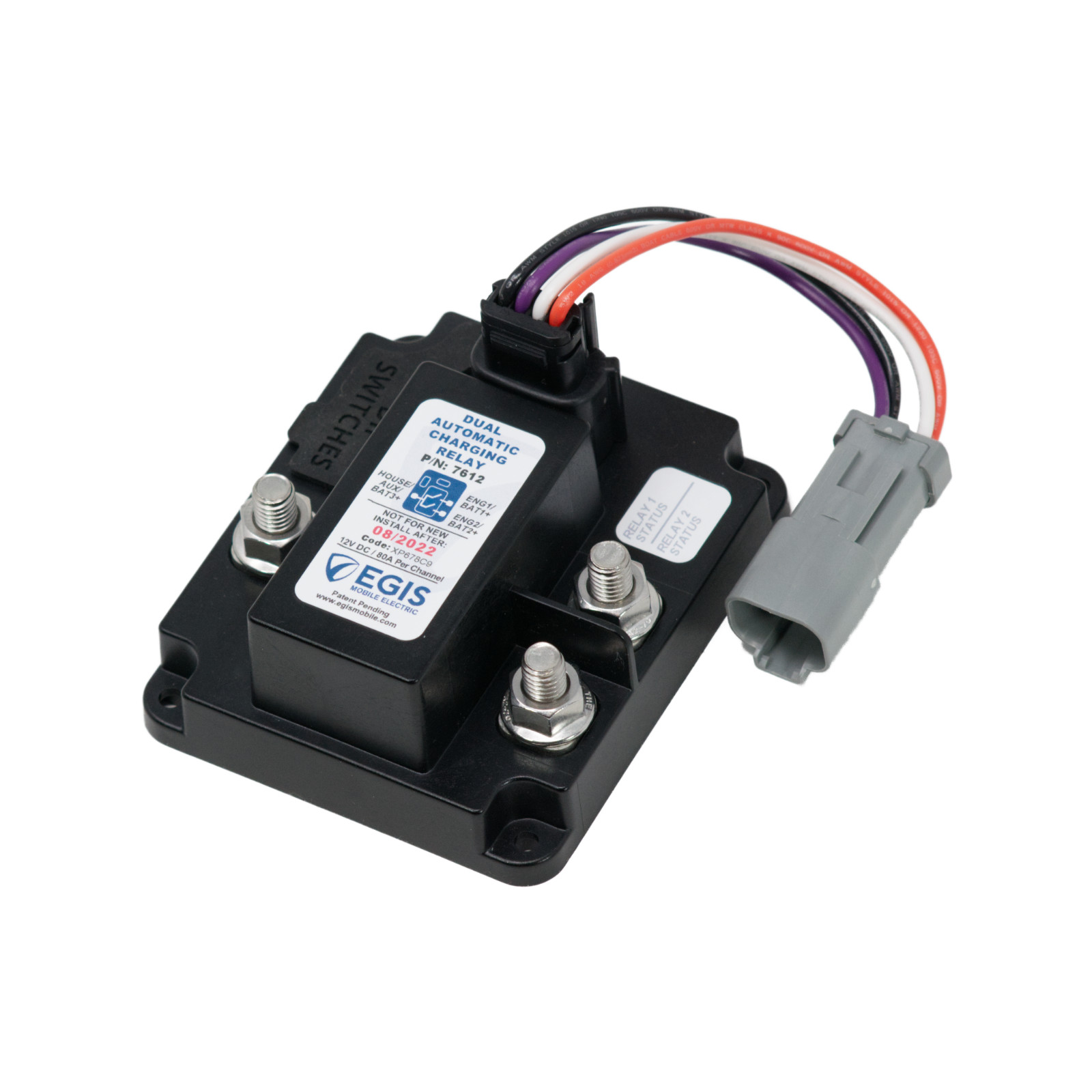 Подвійний автоматичний реле зарядки 12V 160A - Egis 7612B