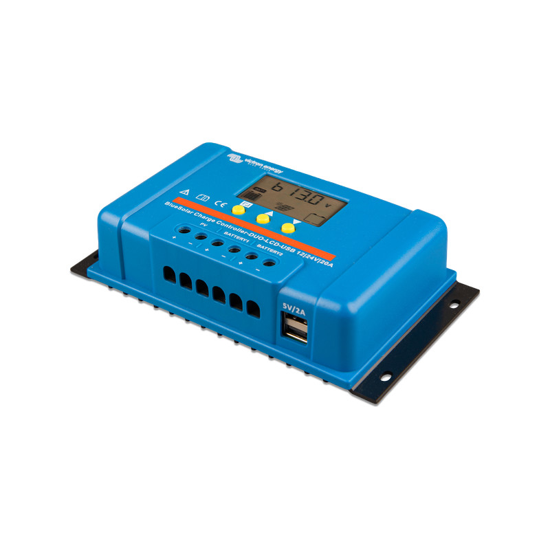 Регулятор BlueSolar PWM DUO-LCD&USB 20A 2 АКБ | Victron Energy