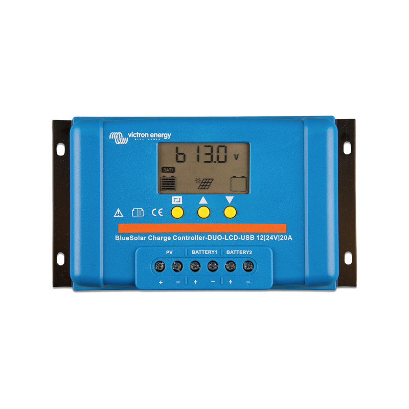 Регулятор BlueSolar PWM DUO-LCD&USB 20A 2 АКБ | Victron Energy