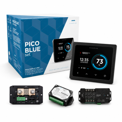 Zestaw Simarine Pico Blue czarny montaż panelowy