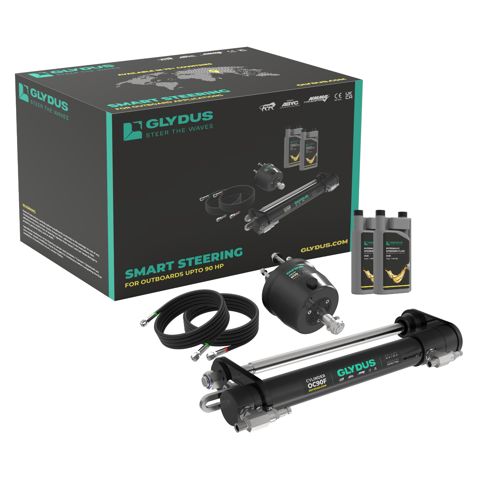Smart Steering Kit for Outboard up to 90HP | Glydus S90F
