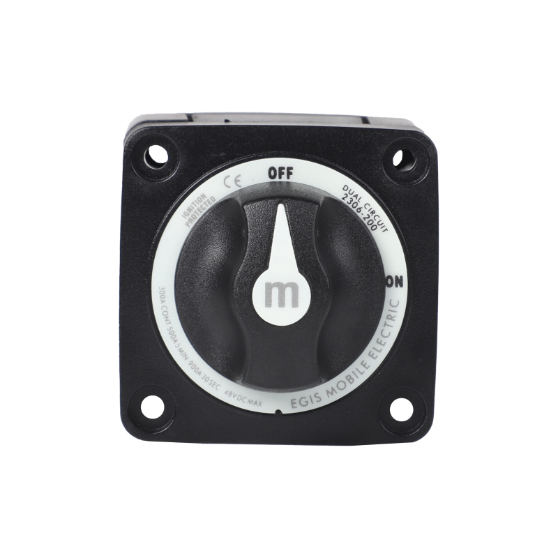 m-Series 300A Battery Switch Off/On, Knob Actuator, Black - Egis 2306-200B