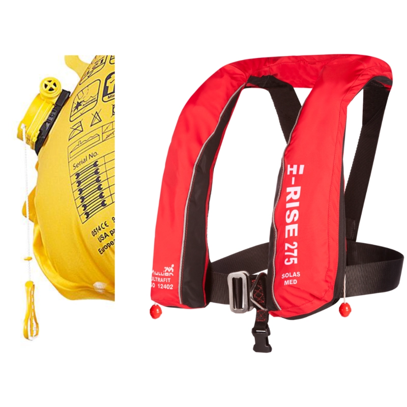 Mullion Hi-Rise 275N inflatable lifejacket in red