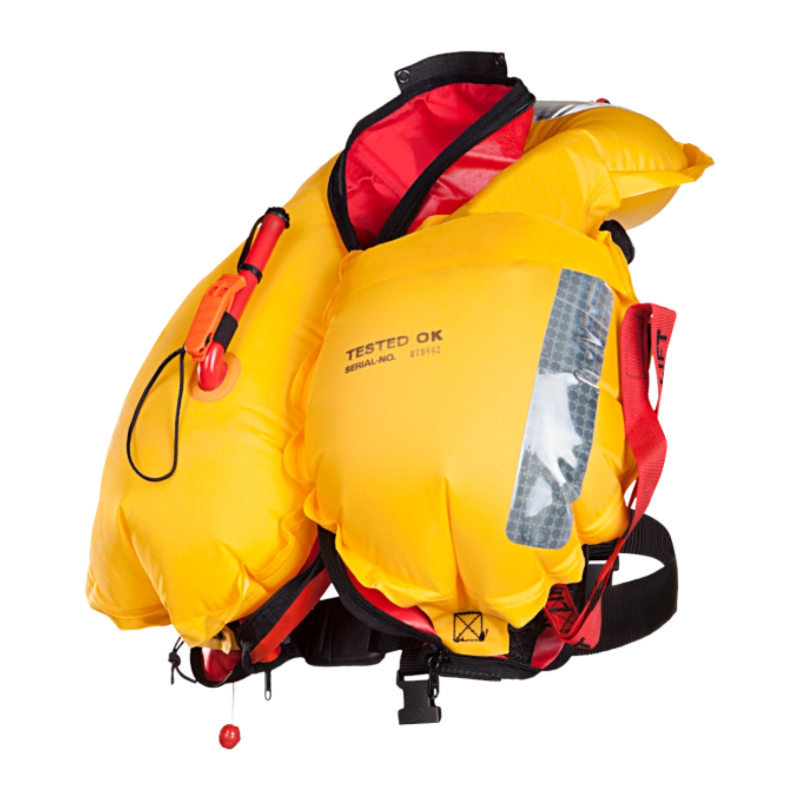 Пневматичний рятувальний жилет Mullion Hi-Tide 150N червоного кольору
