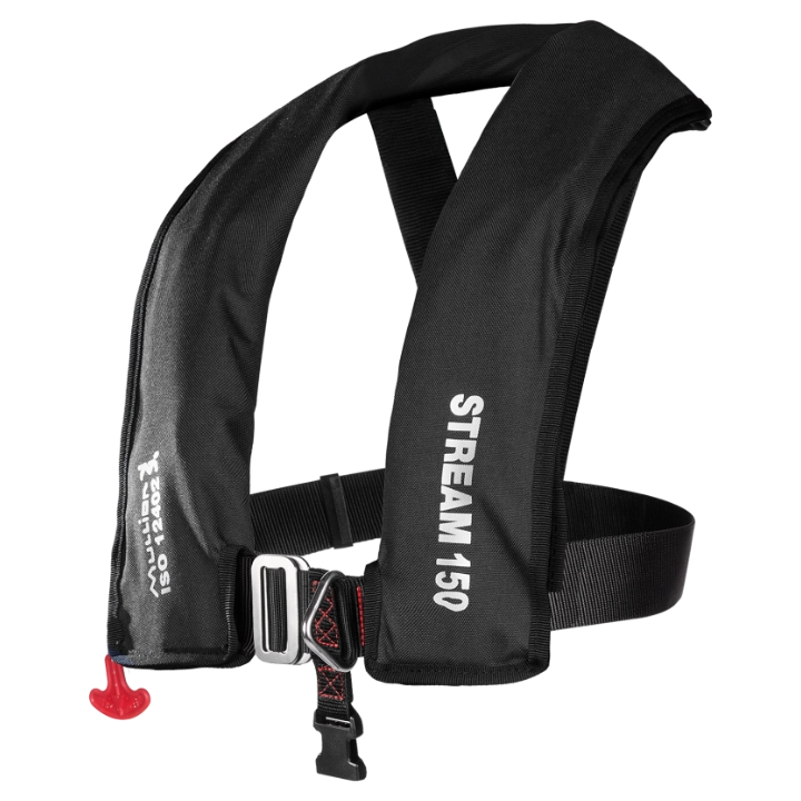 Пневматичний рятувальний жилет Mullion Stream 150N чорного кольору